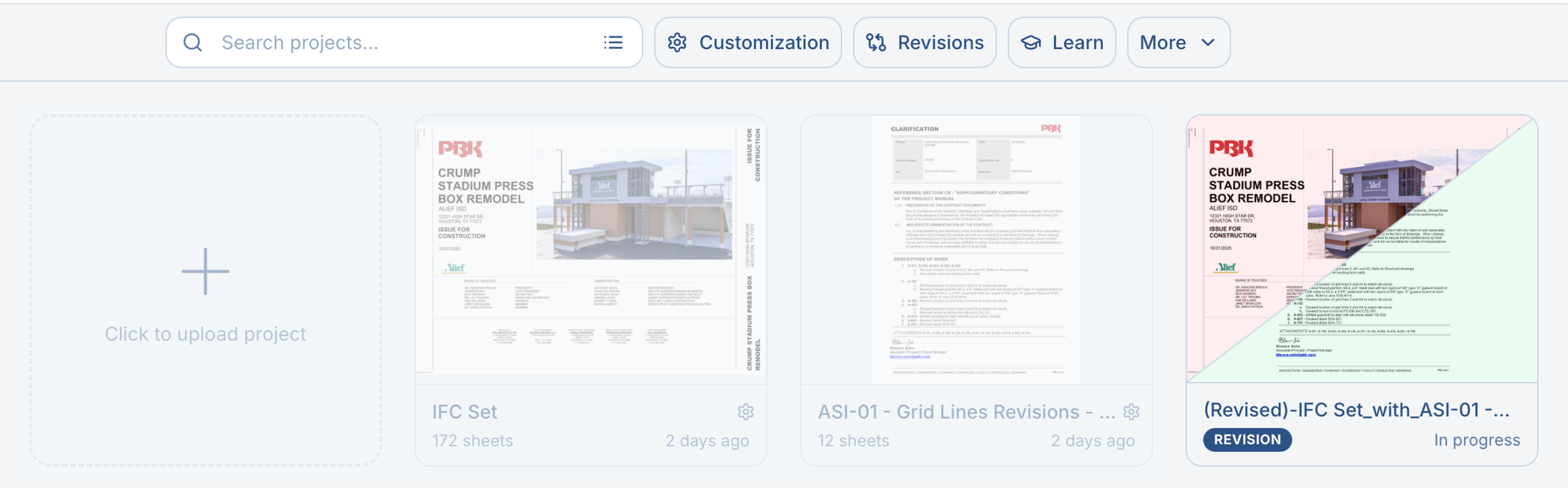 Revision card created on account home